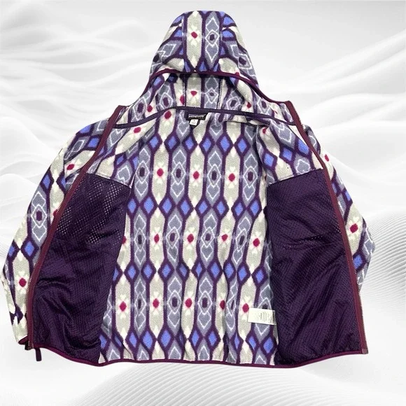 Patagonia Synchilla Lightweight Full zip Snap-T Hooded Jacket MED Pine Patch - Picture 3 of 8